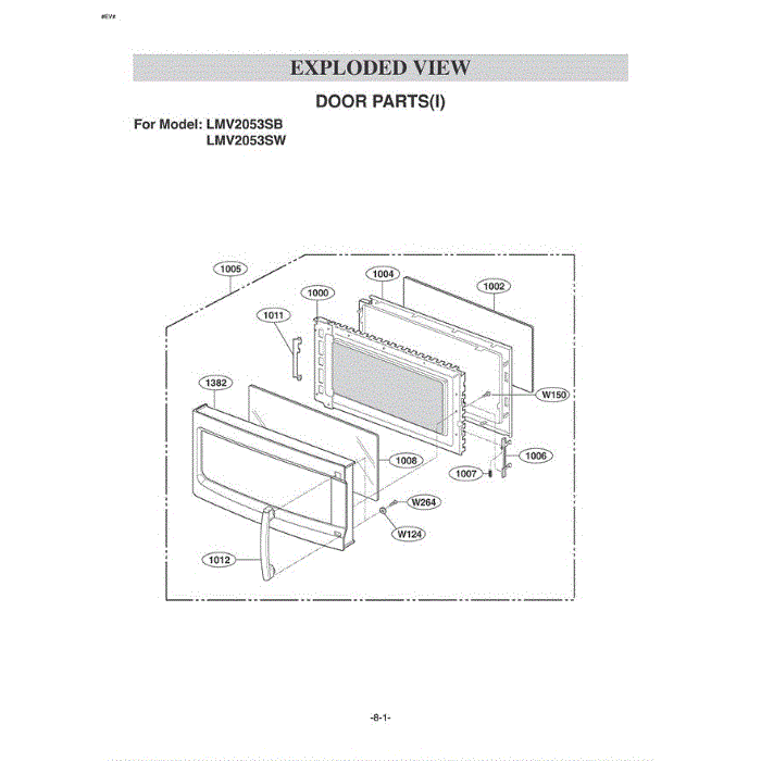 Section 1 Diagram and Parts List for LMV2053SW AWHELGA LG Microwave Oven Combo