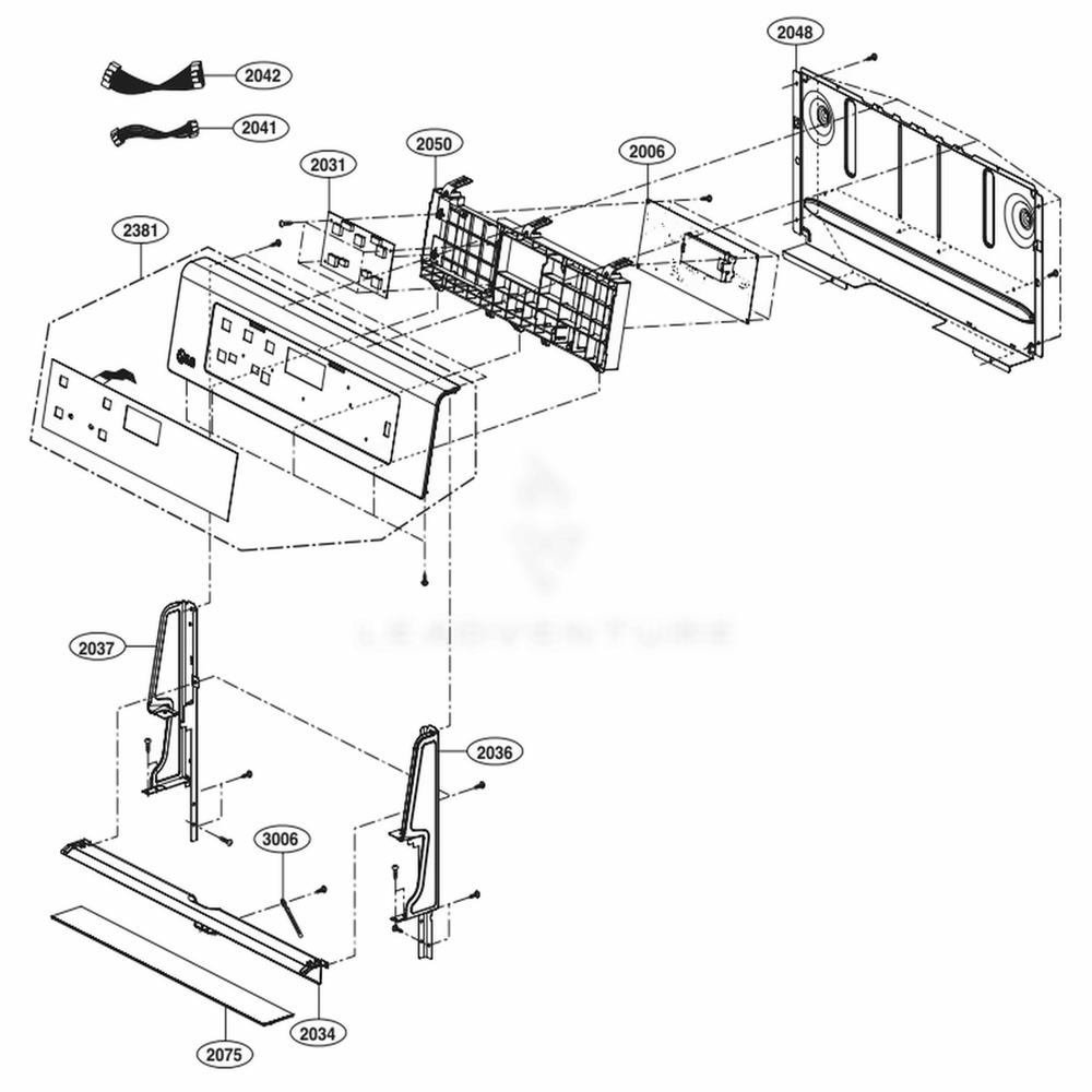 Controller Parts Diagram and Parts List for LRE3083BD FBDLLGA LG Range