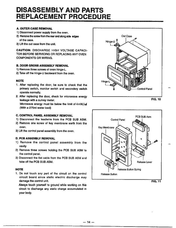Disassembly/part Replacement Diagram and Parts List for MA-844M  LG Microwave