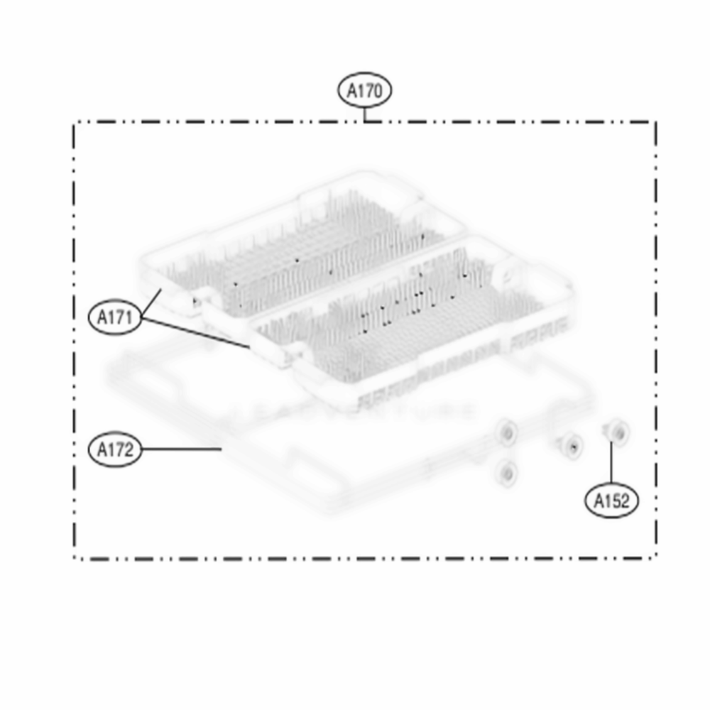 Cutlery Rack Assembly Diagram and Parts List for LSDF9969BD ABDEEUS LG Dishwasher