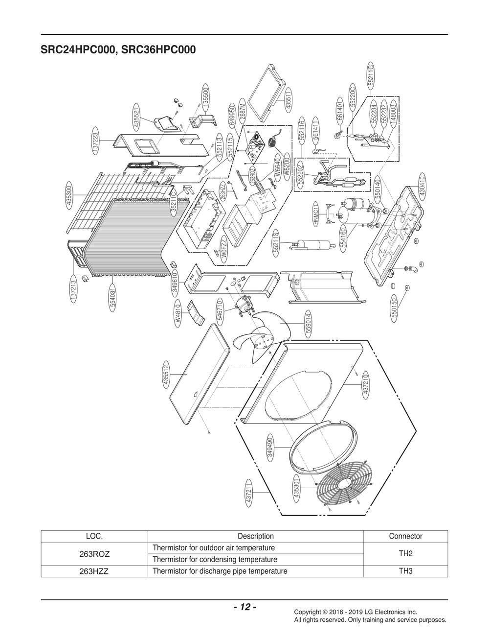 Diagram 1 Diagram and Parts List for ASUW363V8B1 AWHBEMS LG Air Conditioner
