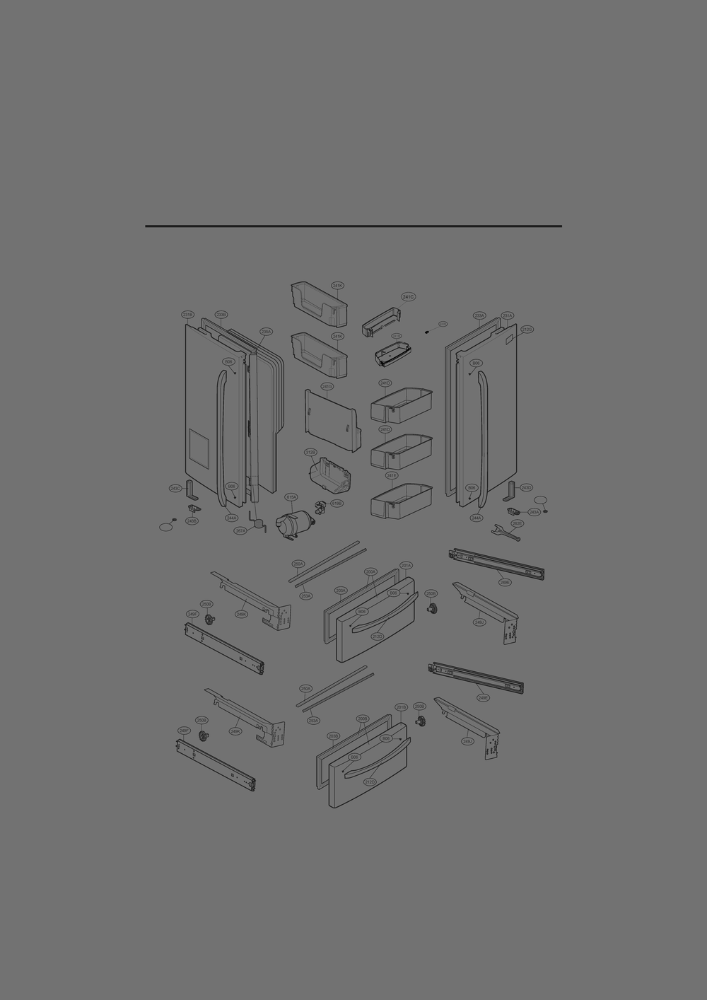 Door Parts Diagram and Parts List for GC-L28AGSXM ASTCSE0 LG Refrigerator