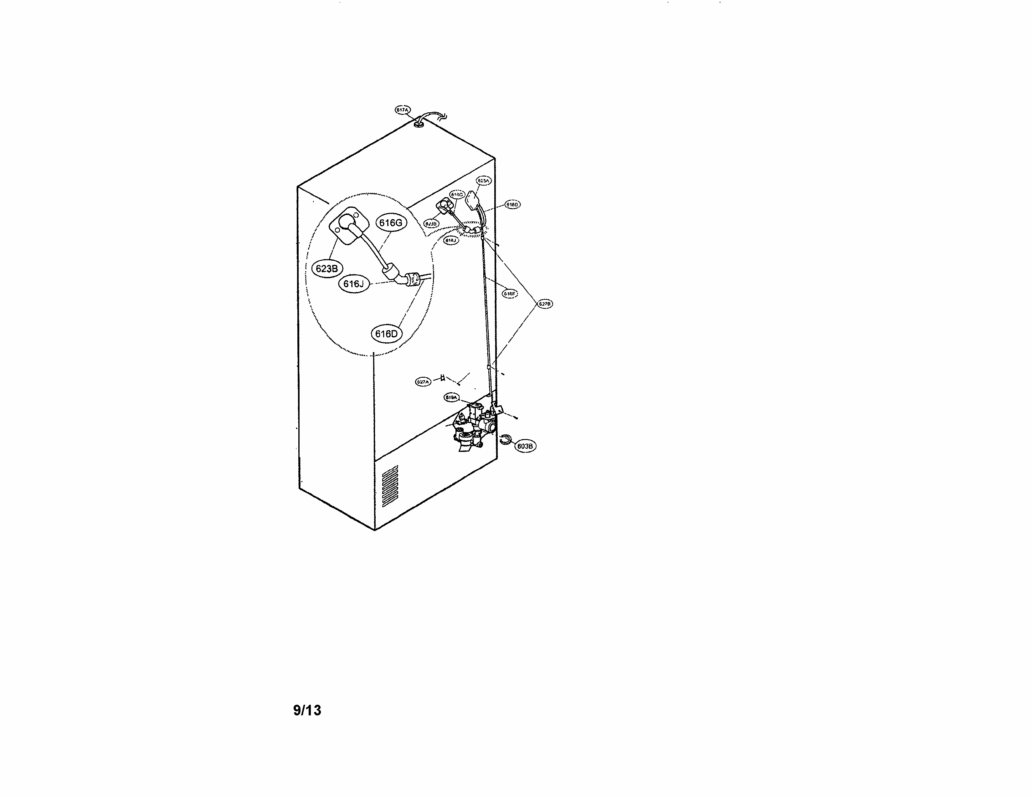 Valve & Water Tube Parts Diagram and Parts List for 79570329310  Kenmore Refrigerator