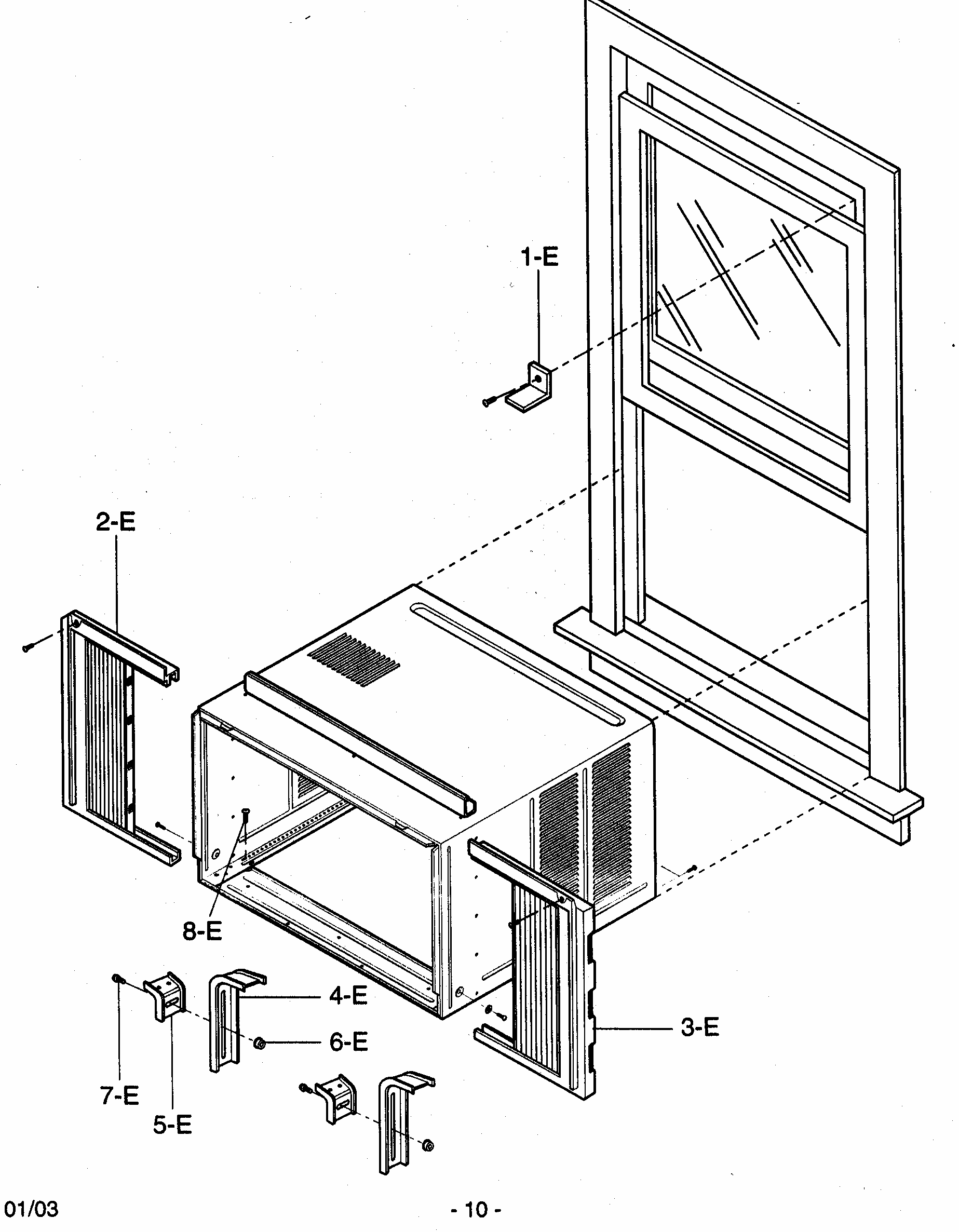 Installation Kit Assy Diagram and Parts List for 58073189300  Kenmore Air Conditioner