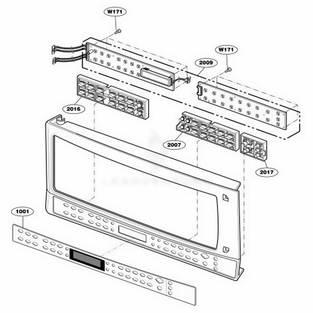 Controller Parts 1 Diagram and Parts List for 80869 AB2ESEA LG Range