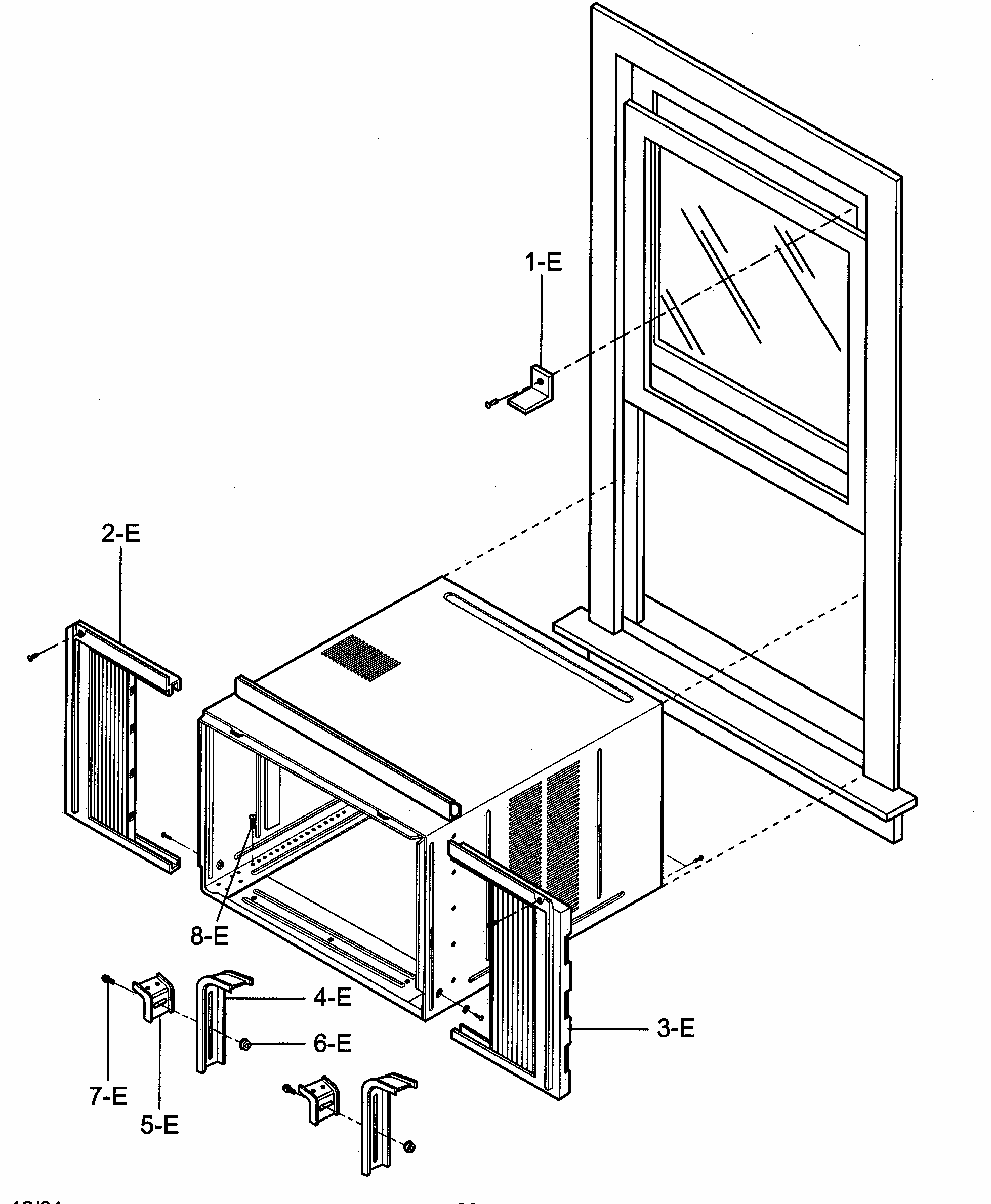 Installation Kit Assy Diagram and Parts List for 58072184200  Kenmore Air Conditioner