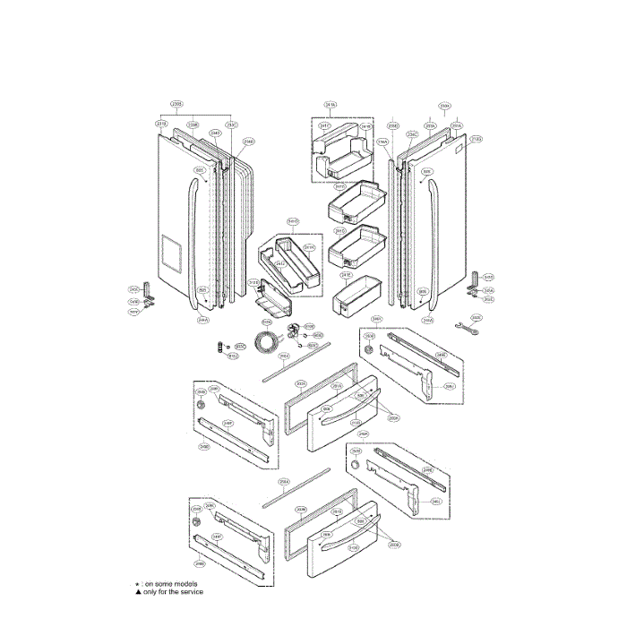 Door Diagram and Parts List for LMX25981SB 00 LG Refrigerator
