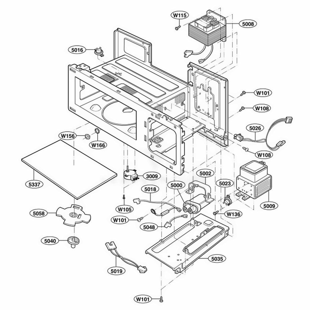 Interior Parts 1 Diagram and Parts List for 89942490 ALESEA LG Range