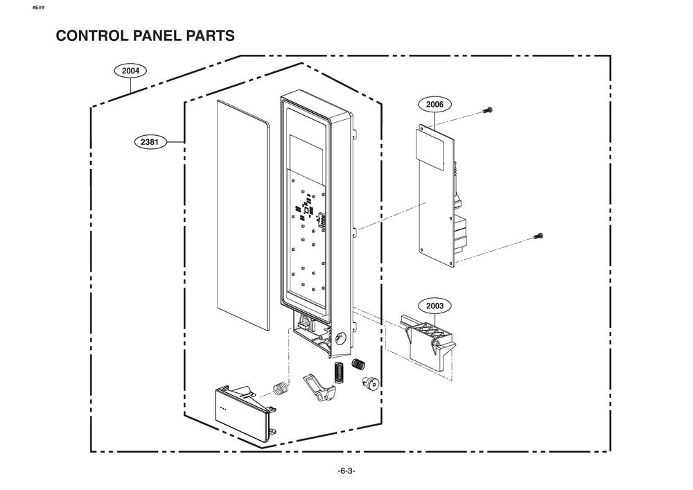 Control Panel Parts Diagram and Parts List for MSER2090S CSTELGA LG Miscellaneous