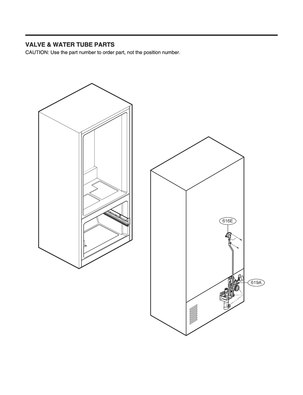 Valve And Water Tube Parts Diagram and Parts List for GR-B238NSNM ASTCNA2 LG Refrigerator