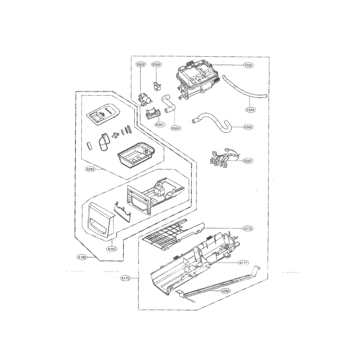 Panel Drawer Assembly And Guide Assembly Diagram and Parts List for DLEX2550R 00 LG Dryer