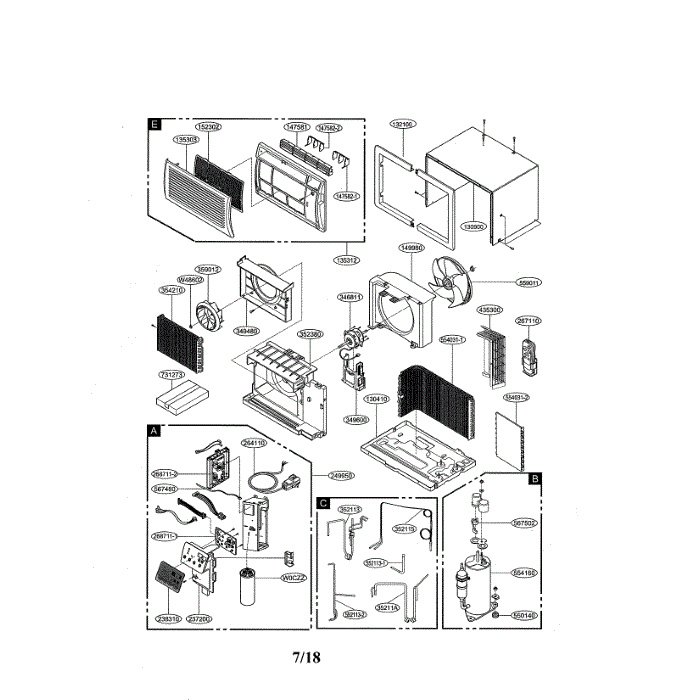 Air Conditioner Diagram and Parts List for LT1036CER 00 LG Air Conditioner