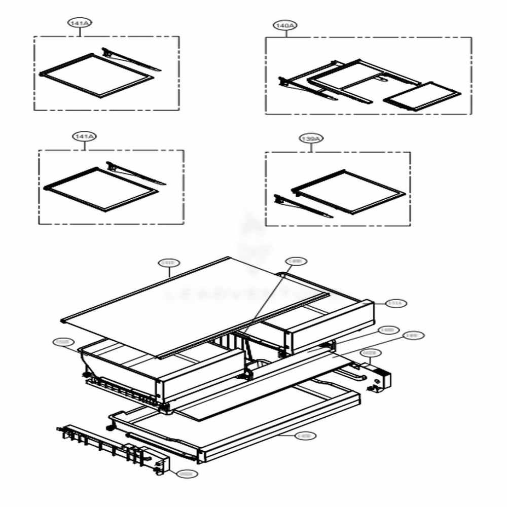 Refrigerator Parts Diagram and Parts List for LFXS28968S ASTCNA3 LG Refrigerator