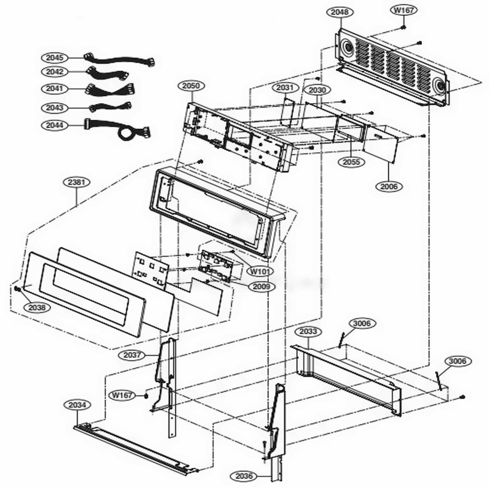 Controller Parts Diagram and Parts List for LDE3019ST FSTLLGA LG Range