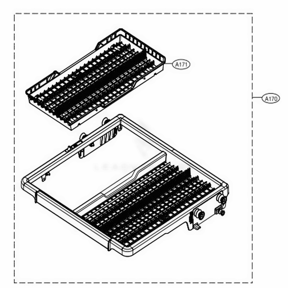 3rd Rack Assembly Diagram and Parts List for LDP6797BM ABMEEUS LG Dishwasher