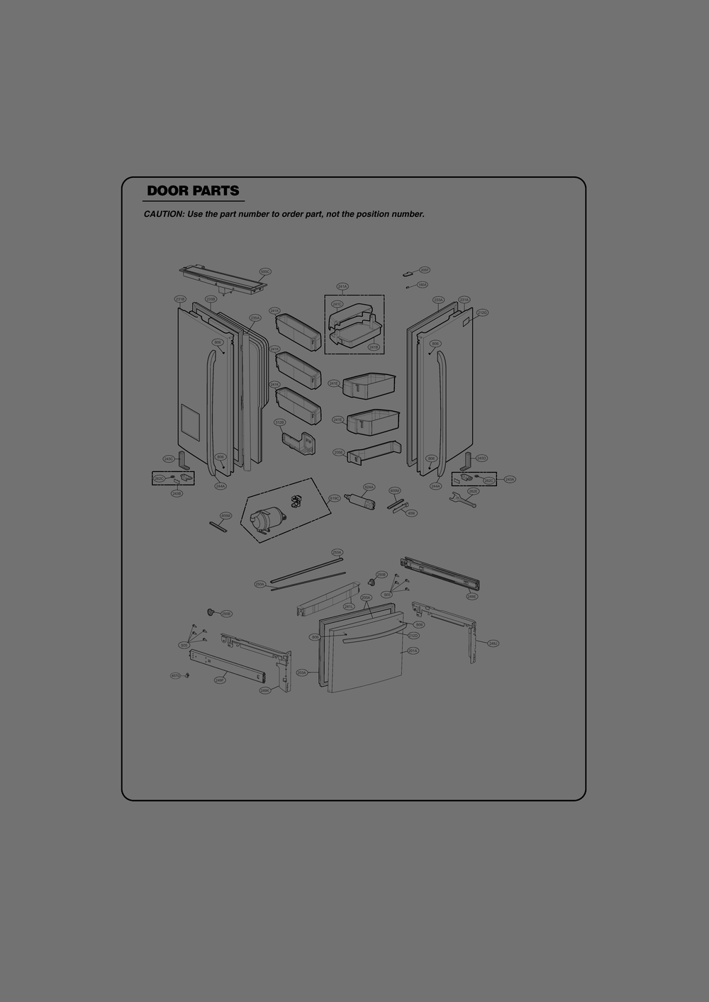 Door Parts Diagram and Parts List for GR-L268LSTM ASTCSE0 LG Refrigerator