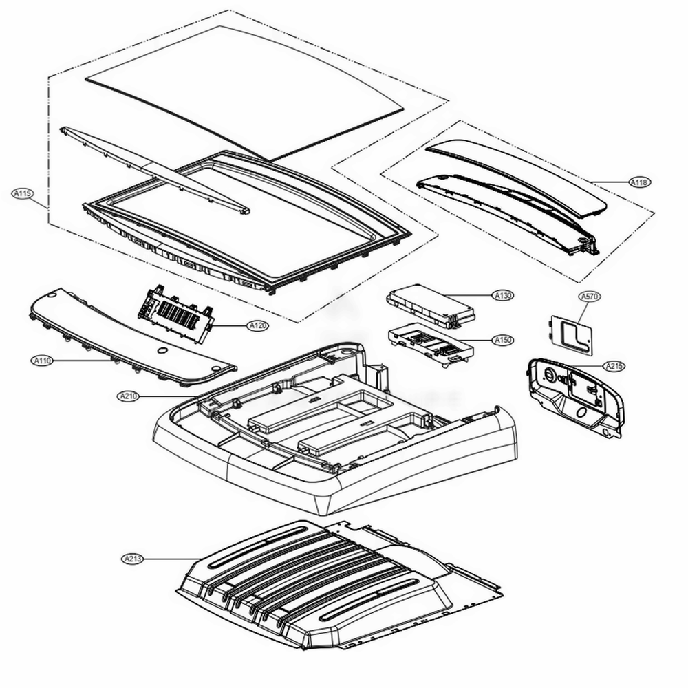 Control Panel And Plate Assembly Diagram and Parts List for DLEY1701W ABWEEUS LG Dryer