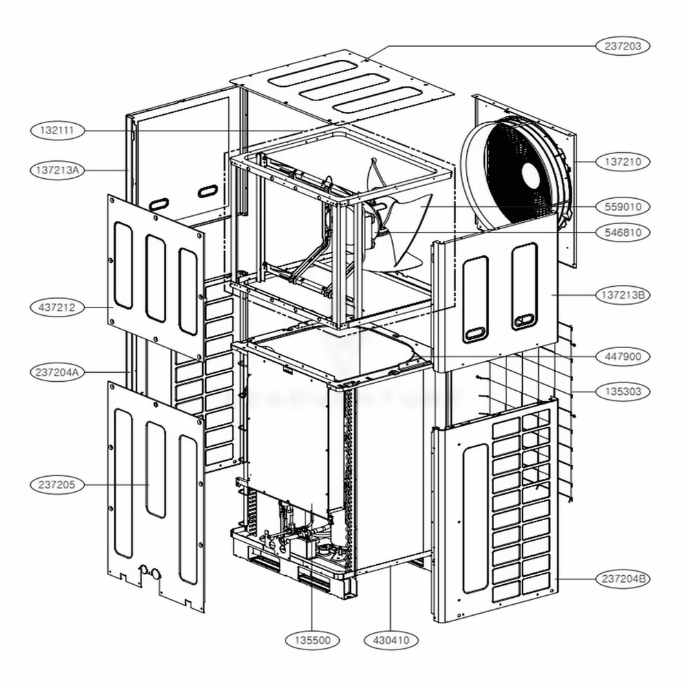 Main 1 Diagram and Parts List for ARUN053GF2 AWGBLUS LG Air Conditioner