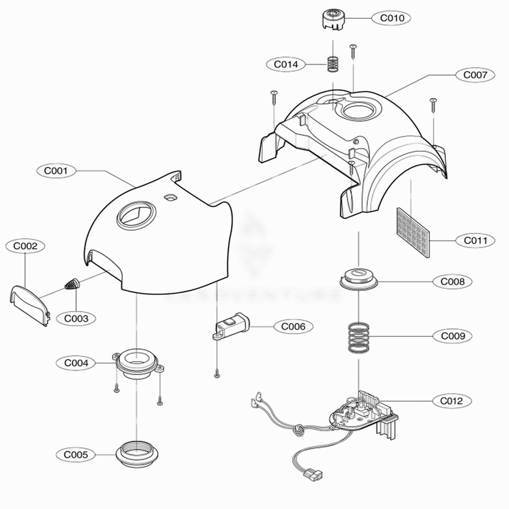 Main 2 Diagram and Parts List for 23083 AZRESRS LG Canister Vacuum