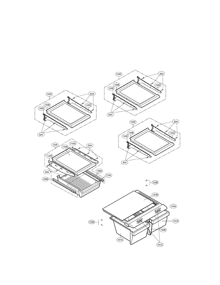 Refrigerator Parts Diagram and Parts List for LDC22720TT 01 LG Refrigerator