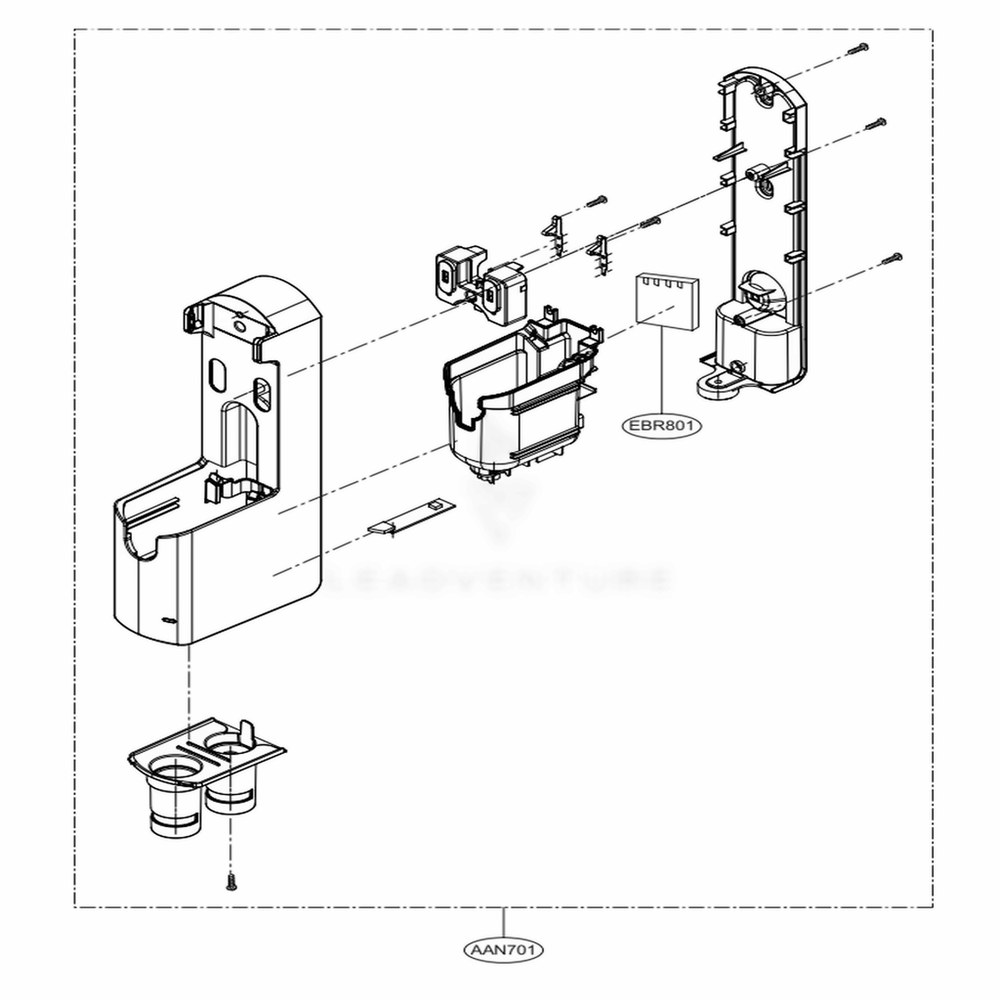 Base Assembly Body Diagram and Parts List for A907GMS AIGELGA LG Upright Vacuum
