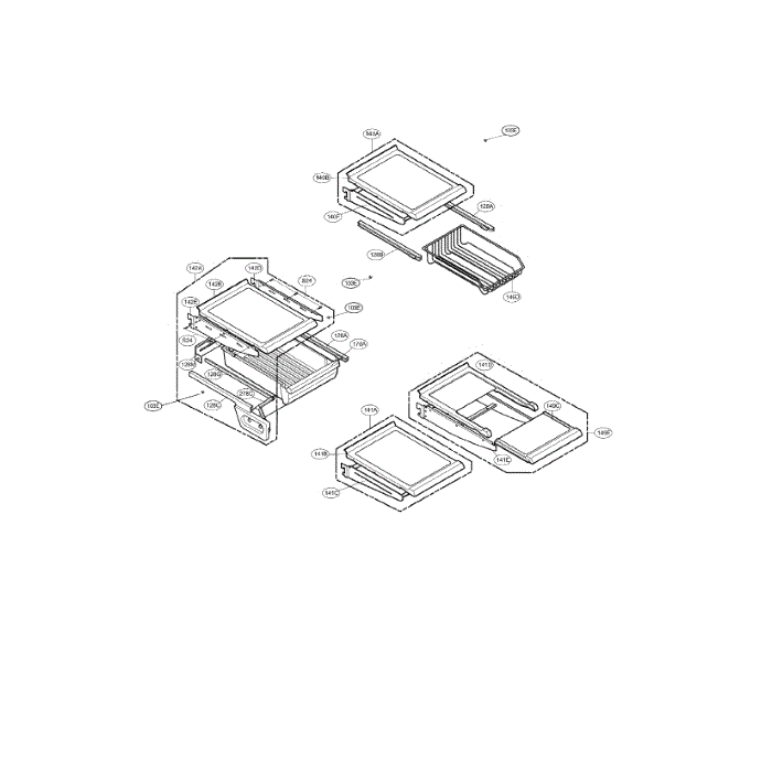 Refrigerator Diagram and Parts List for LRDC22743SW  LG Refrigerator