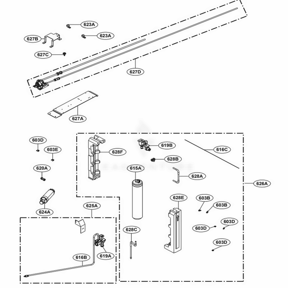 Ice Water Part Diagram and Parts List for SKSCR3001P ASWCNA0 LG Range