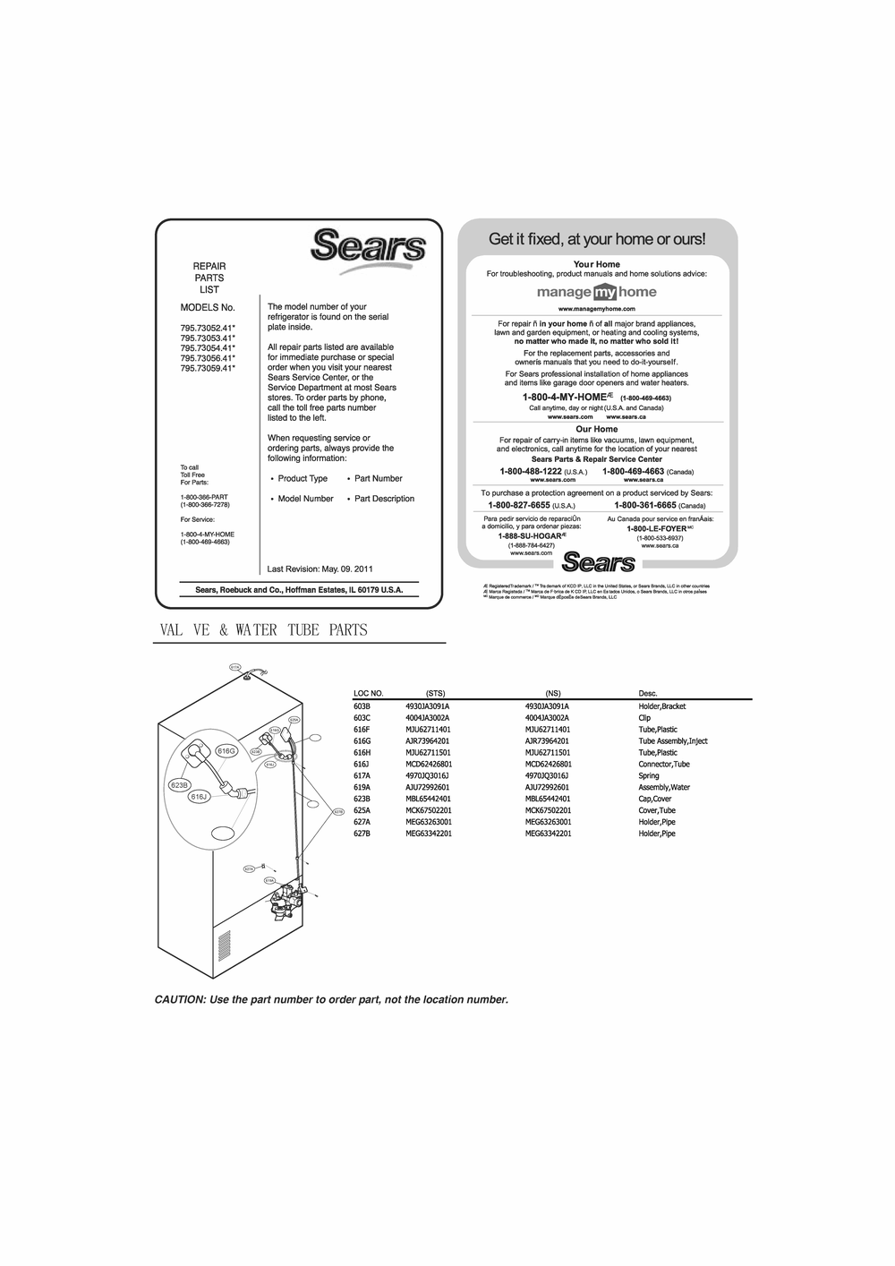 Valve And Water Tube Parts Diagram and Parts List for GC-L28AGSXM ASTCSE0 LG Refrigerator