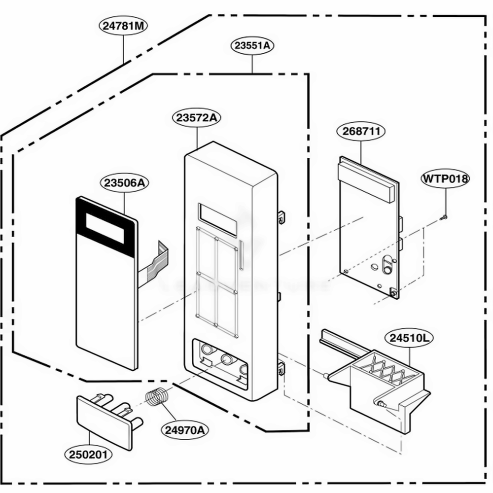 Controller Parts Diagram and Parts List for GT4175SPT CB6EWRP LG Microwave