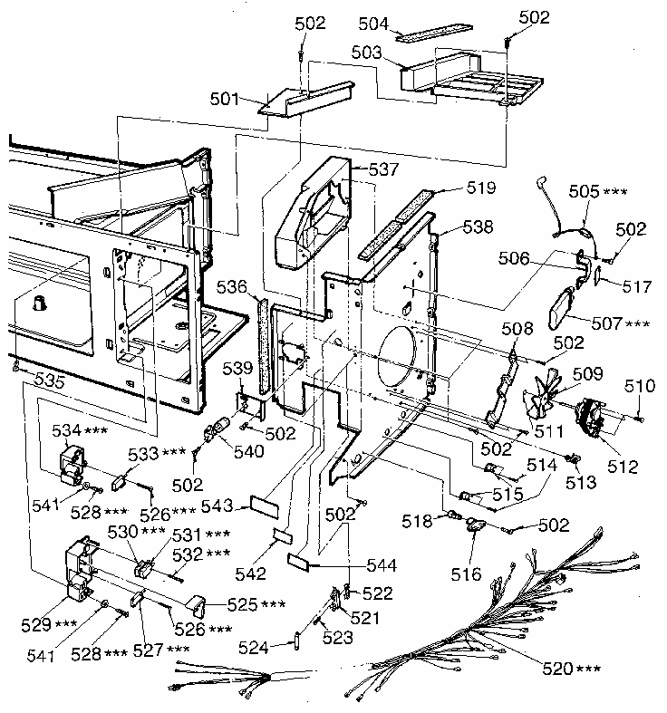 Switches And Microwave Diagram and Parts List for 7218815181  Kenmore Microwave
