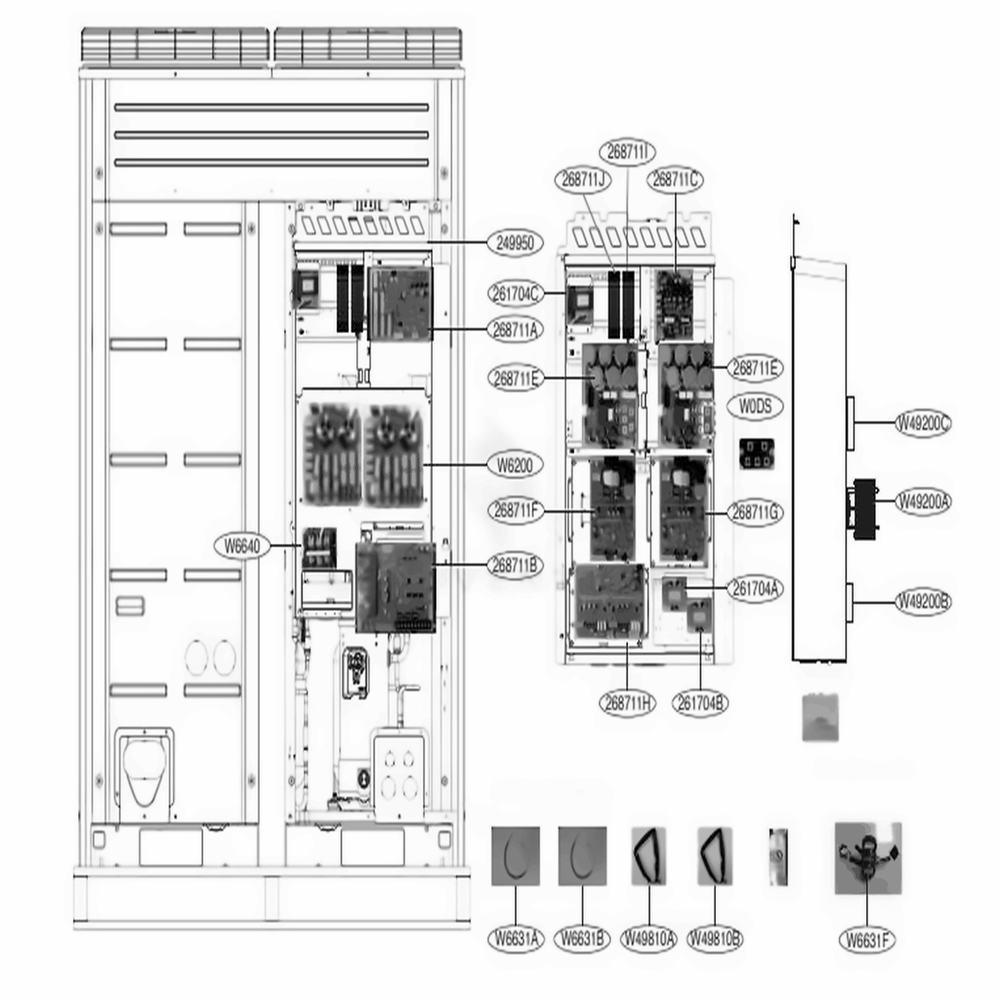 Main 1 Diagram and Parts List for ARUN144DTE4 AWGBLUS LG Air Conditioner