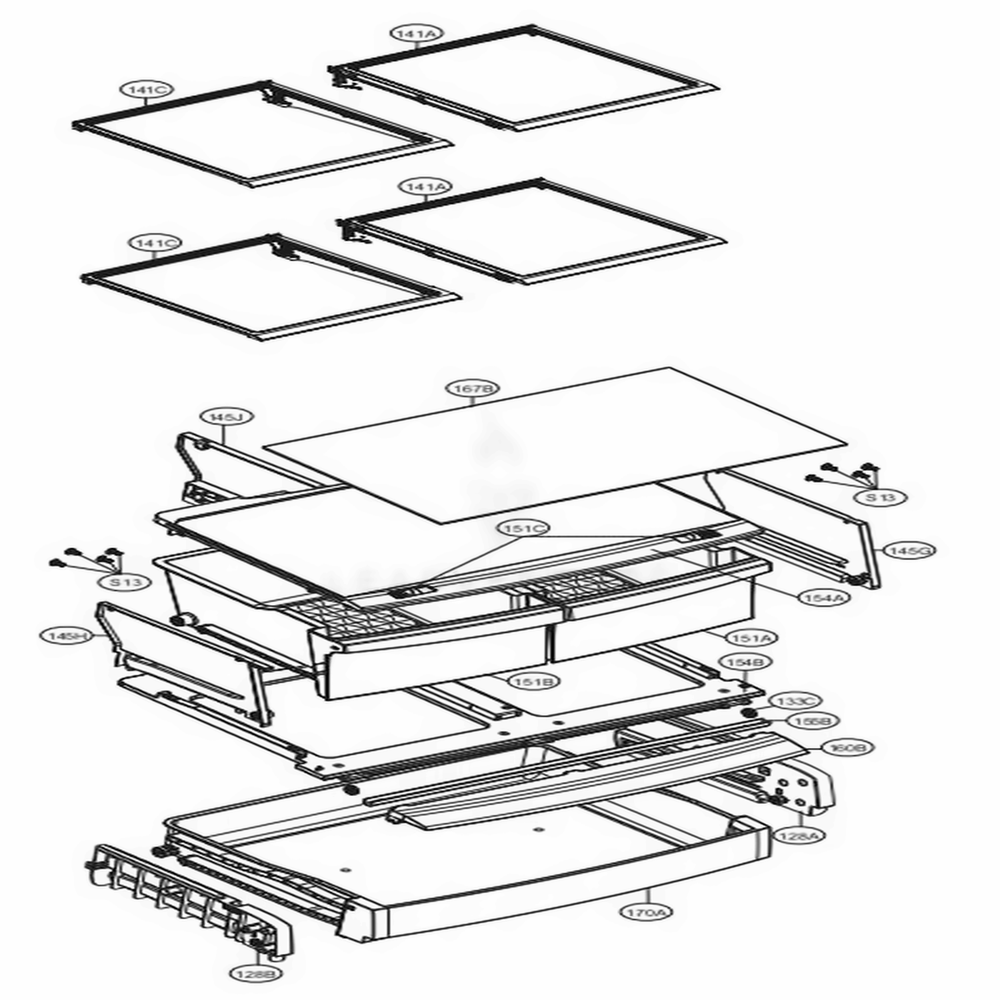 Refrigerator Parts Diagram and Parts List for LFC22770ST ASTCNA3 LG Refrigerator