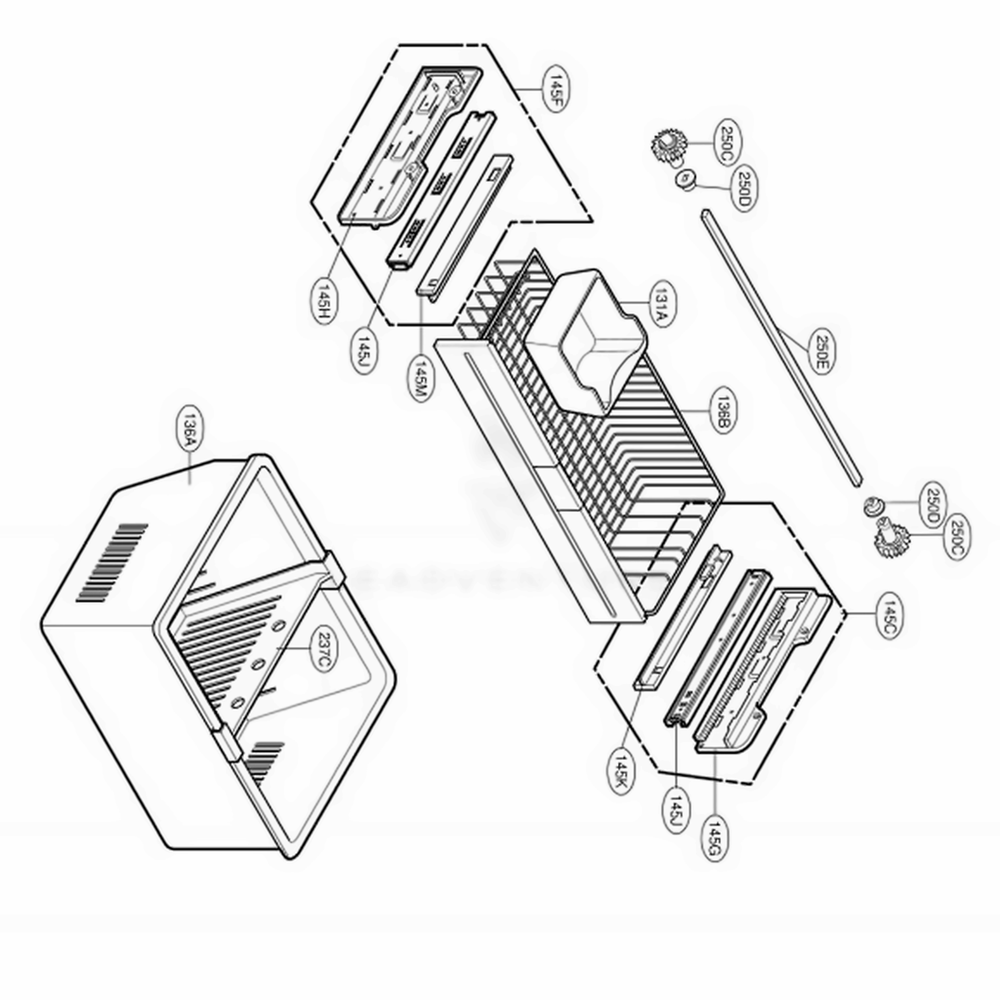 Freezer Parts Diagram and Parts List for 79763 ASTCSEC LG Refrigerator