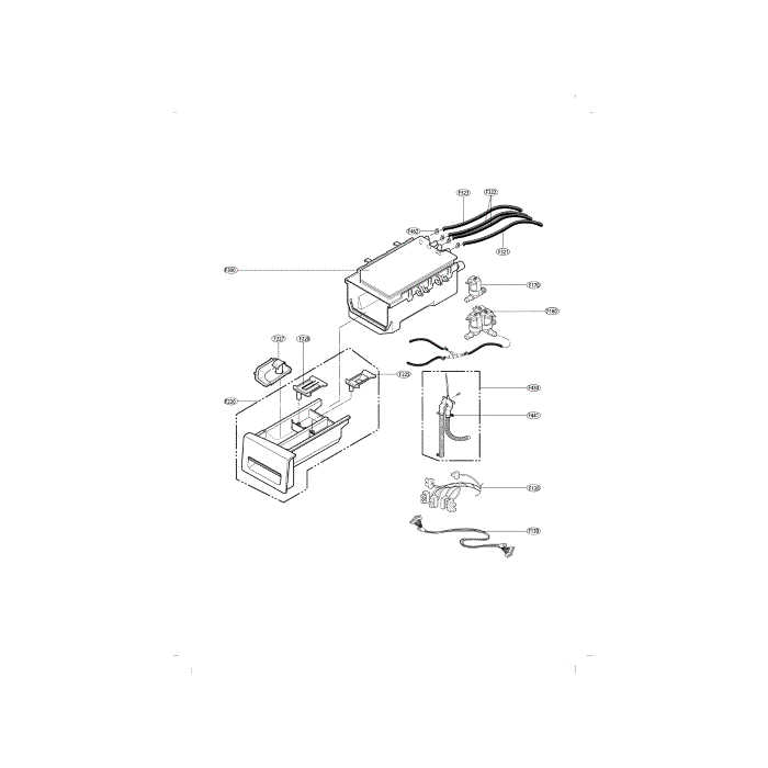 Dispenser Assembly Diagram and Parts List for WM3670HWA 00 LG Washer