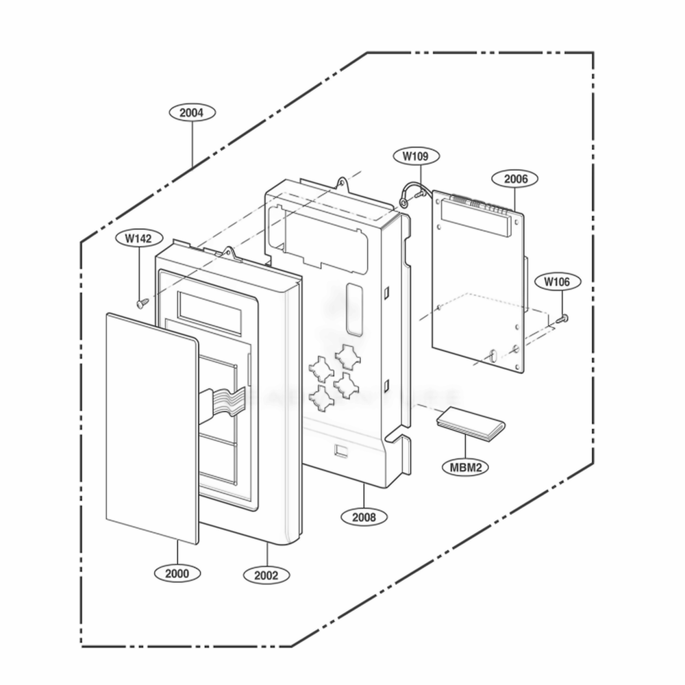 Controller Parts Diagram and Parts List for MH6141XKQ AW2EWRP LG Wall Oven