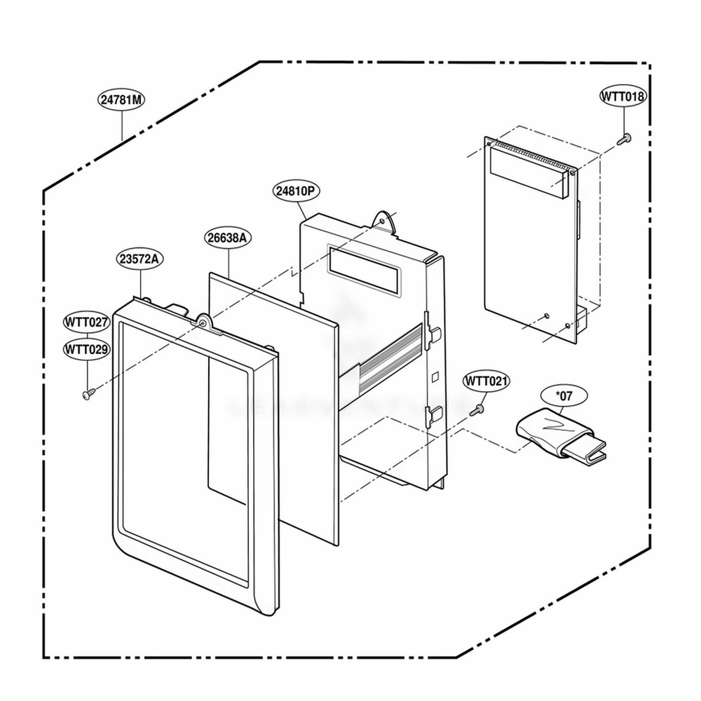 Controller Parts Diagram and Parts List for YKHMC107EBT0 BSEKAC LG Range