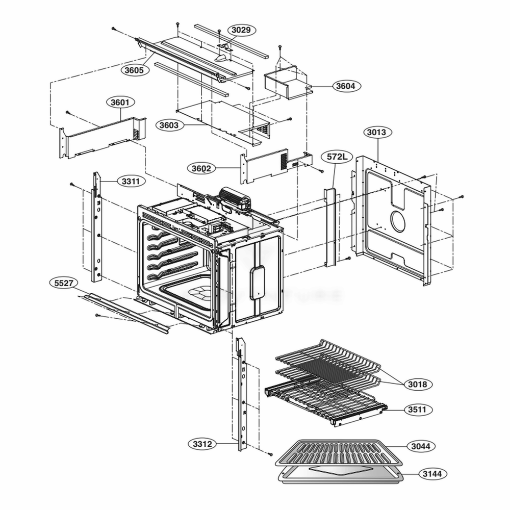 Assembly Diagram and Parts List for LSWS300BD AB6LSTD LG Range