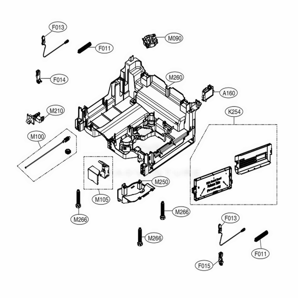 Base Assembly Diagram and Parts List for LDT5665ST ASTEEUS LG Dishwasher