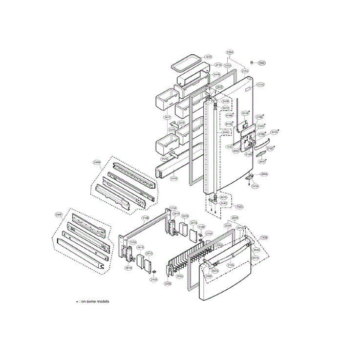 Door 2 Diagram and Parts List for LRDC22743SW  LG Refrigerator