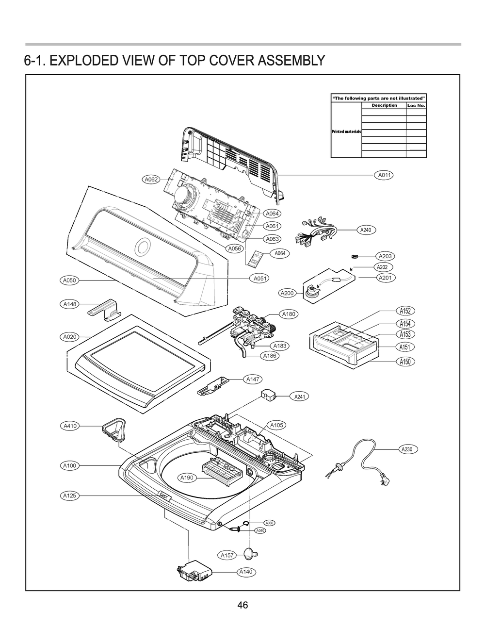 Top Cover Assembly Diagram and Parts List for T1889EFHT5 ASSETUS LG Washer