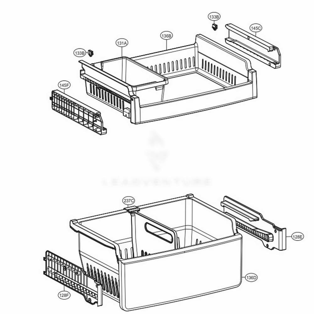 Freezer Parts Diagram and Parts List for 78029 AWBCSE1 LG Refrigerator