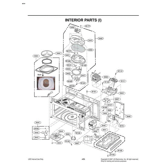 Section 7 Diagram and Parts List for LMVM2085ST ASBELGA LG Microwave Oven Combo