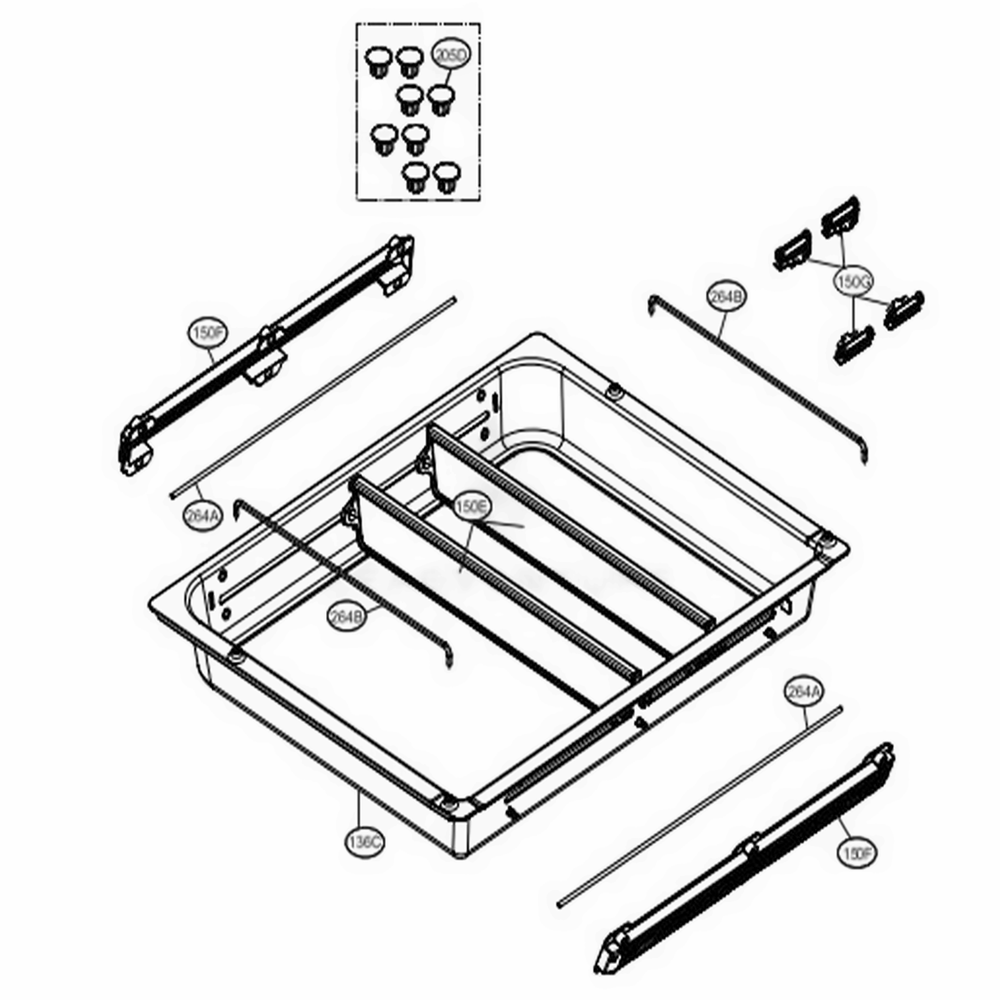 Customchill Parts Diagram and Parts List for 72482 ASWCSE0 LG Refrigerator