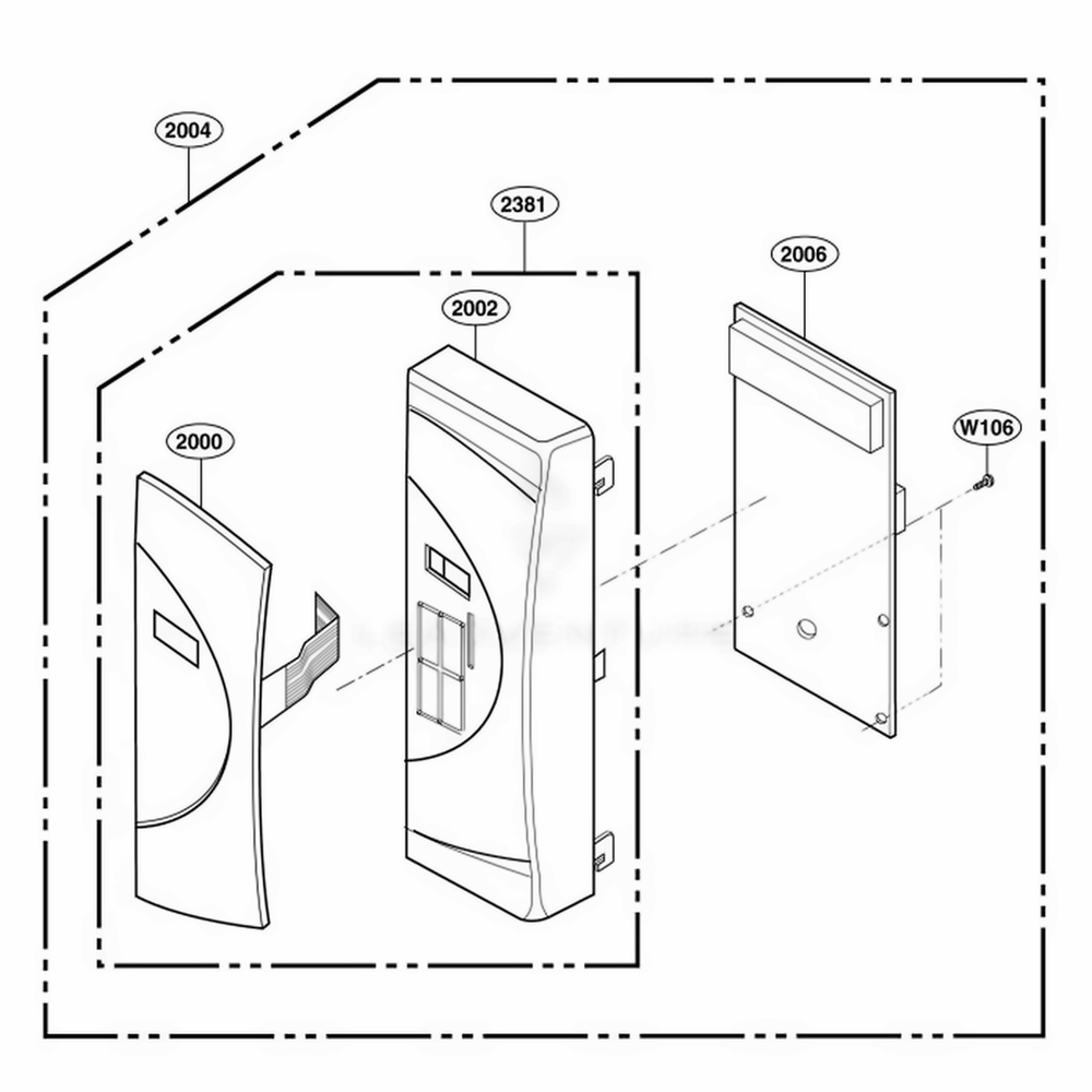 Controller Parts Diagram and Parts List for 63102301 CW1ESEA LG Range