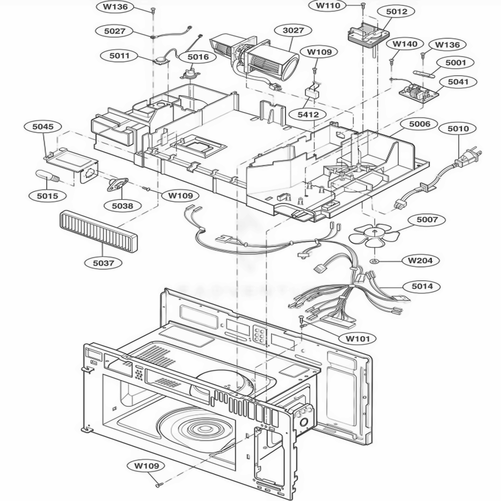 Interior Parts 2 Diagram and Parts List for 80603 ASBESEA LG Range