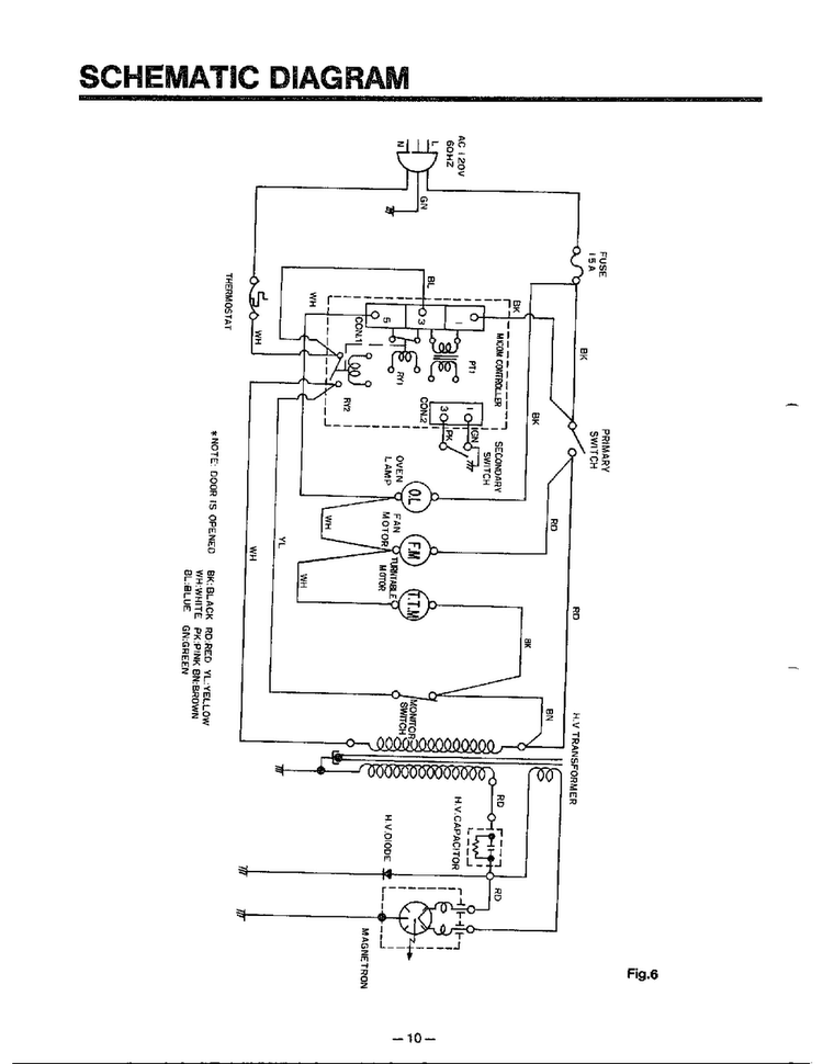 Schematic Diagram Diagram and Parts List for MA-880MW  LG Microwave