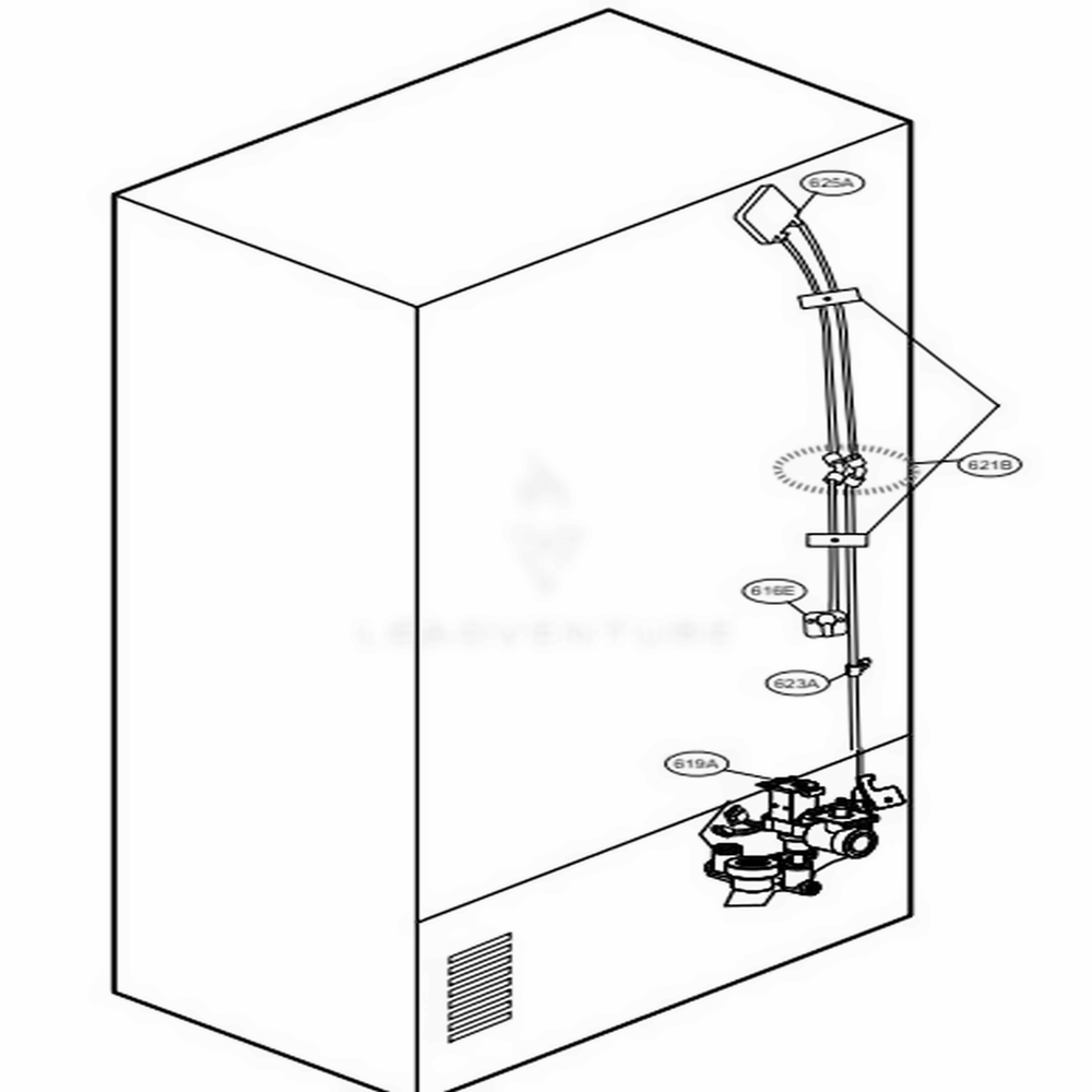 Valve And Water Tube Parts Diagram and Parts List for 74012 ASWCSE1 LG Refrigerator