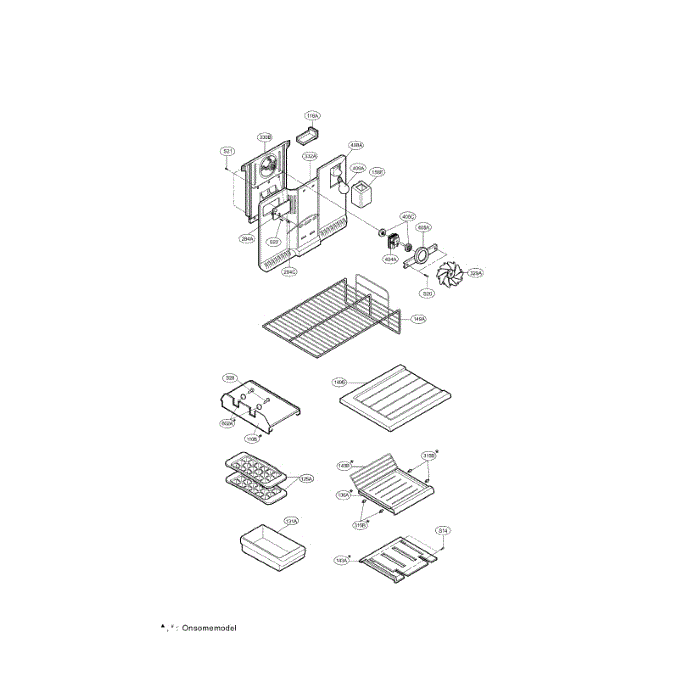 Freezer Diagram and Parts List for LRTN19320SW  LG Refrigerator