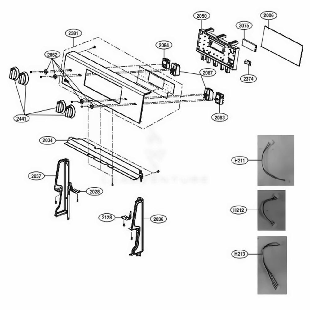 Controller Parts Diagram and Parts List for LREL6325D FBDLLGA LG Range