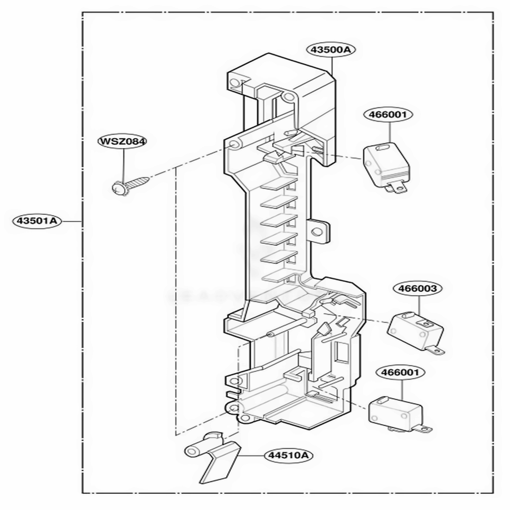 Latch Board Parts Diagram and Parts List for TMH14XLB1 AB1EEST LG Range